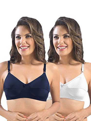 Image of SONARI Womens Cotton Everyday Bra | Non Padded, Wire Free, Comfortable Bra with Seamed Cups | Medium Coverage, Hook and Eye Closure for Everyday Wear | Adjustable Strap for a Customized Fit - Loreal