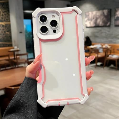 Coque iPhone 14 antichoc bicolore blanc et rose protection double couche durable