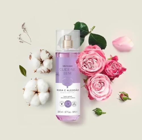 Body Splash Desodorante Colônia Cuide-se Bem Rosa e Algodão 200ml