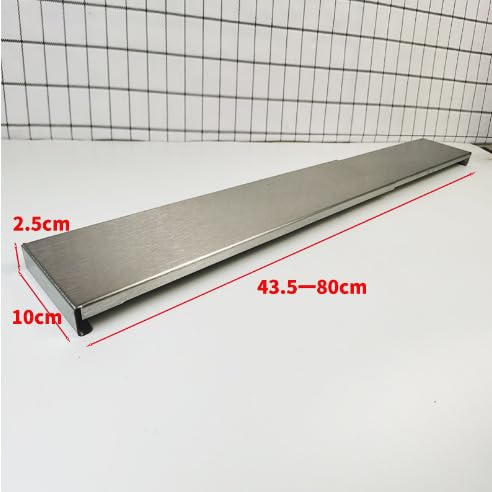 Homstrack 排気口カバー 伸縮式 43-80cm 薄型ステンレス製 耐傷・耐熱・20kg耐荷重 コンロカバー IH/ガスコンロ対応 滑り止め付き 隙間防止 キッチン油はね対策 調味料ラック・コンロ奥収納に最適 キッチン用品