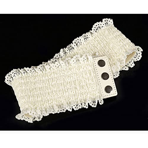 Ladies Tied Waspie Corset Waist Belt with Tassel Lace-up Elastic Wide Belt Dress Decoration Waistband Cinch4