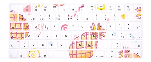 XHLWZR UE/Reino Unido Idioma español Funda de Teclado de Silicona para iMac Magic Keyboard y Magic Keyboard 2 (SIN Teclado numérico, versión de EE. UU., Modelo: MLA22L/A--A1644) Cover