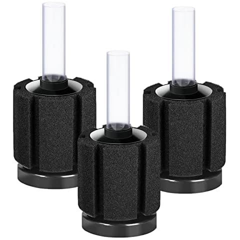 AQUANEAT 3 Pack Aquarium Bio Sponge Filter Breeding Fry Betta Shrimp Nano Fish Tank (Small up to 10Gal) Cover
