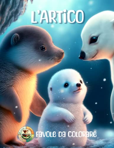 Favole da colorare: L'artico: Libro da colorare per bambini, album con disegni e racconti di animali e natura del Polo Nord