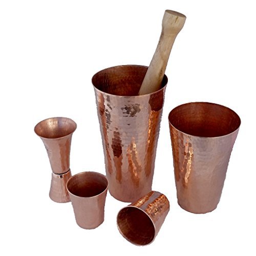 Buy Premium Hammered Solid Copper Cocktail Shaker Set Online at Low