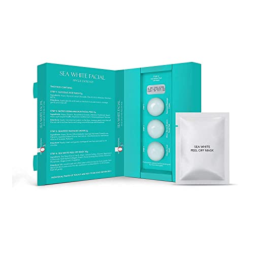 O3+ Sea White Brightening Facial Kit 45g with Peel Off Mask for Women| Suitable For Normal To Oily Skin Types