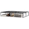 WEEKENDER Modern Bed FrameMatte Black SteelExtra Storage Space2500 Pound Weight Capacity Platform, Twin