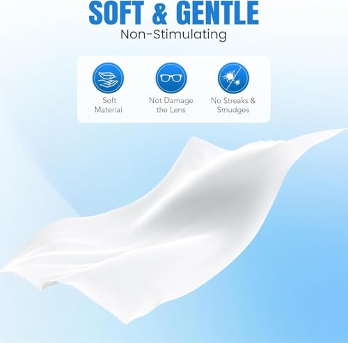 Image of VOISEN Lens Wipes for Eyeglasses,1000 Pack Eye Glasses Cleaner Wipes | Pre-Moistened Individually Wrapped Lens Wipes,Non-Scratching Non-Streaking,Safe for Eyeglasses, Goggles, Camera Lens, Phone