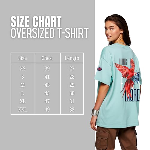 Image of Wing It Oversized T-Shirt - Mint Green, Premium Cotton, Bold Back Graphic, Chill with Wild Energy