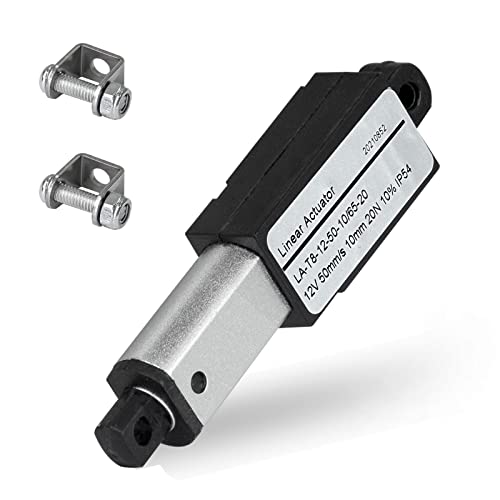 DC HOUSE Mini Electric Linear Actuator Stroke 0.4"–Force 4.5 lbs–12V | High-Speed 1.97"/sec–Weight 0.1KG Ideal for Intelligent Range Hood, Fan Blades, Cabinets, Robotics, Home Automation…