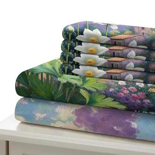 Housse de couette anémone 3D parure de lit microfibre douce fermeture éclair - 6