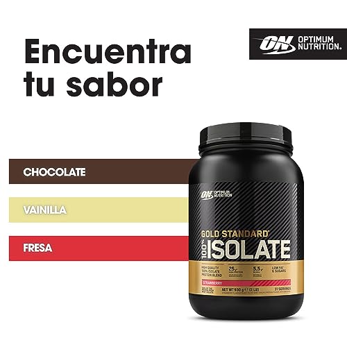 Optimum-Nutrition-ON-Gold-Standard-100-Isolate-Proteina-Whey-Pura-BCAA-y-Glutamina-Naturales-Pre-y-Post-Entrenamiento-Sabor-Fresa-31-Dosis-930-g