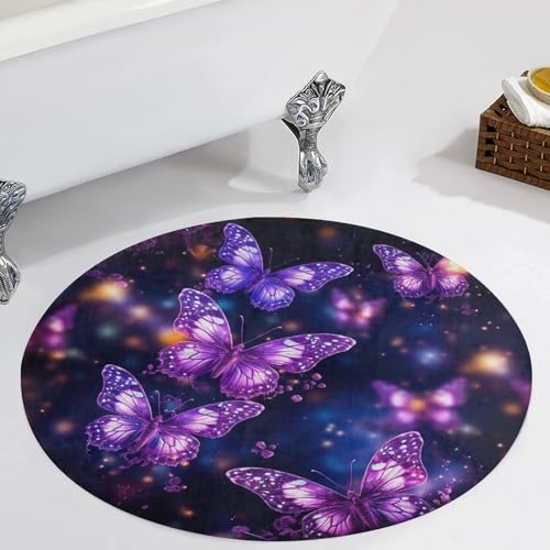 Tapis de sol rond antidérapant absorbant velours salon 90cm