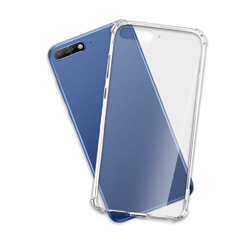 mtb more energy® Funda Crystal Armor para Huawei Y6 2018 (5.7'') - Tapa Dura & Bordes Suaves - Esquinas reforzadas - Carcasa Anti Shock Cover Case Estuche