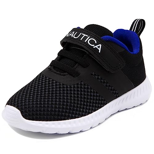Nautica Kids Boys Fashion Sneaker Athletic Running Shoe with Strap for Toddler and Little Kids-Towhee-Black-12