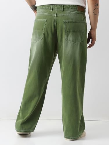 Image of Urbano Plus Men's Loose Baggy Fit Washed Jeans Non-Stretchable