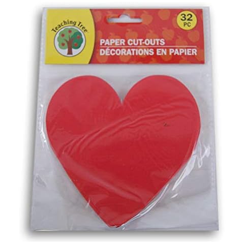 Teaching Tree Paper Cut-Outs - Red Heart - 32 Count Cover