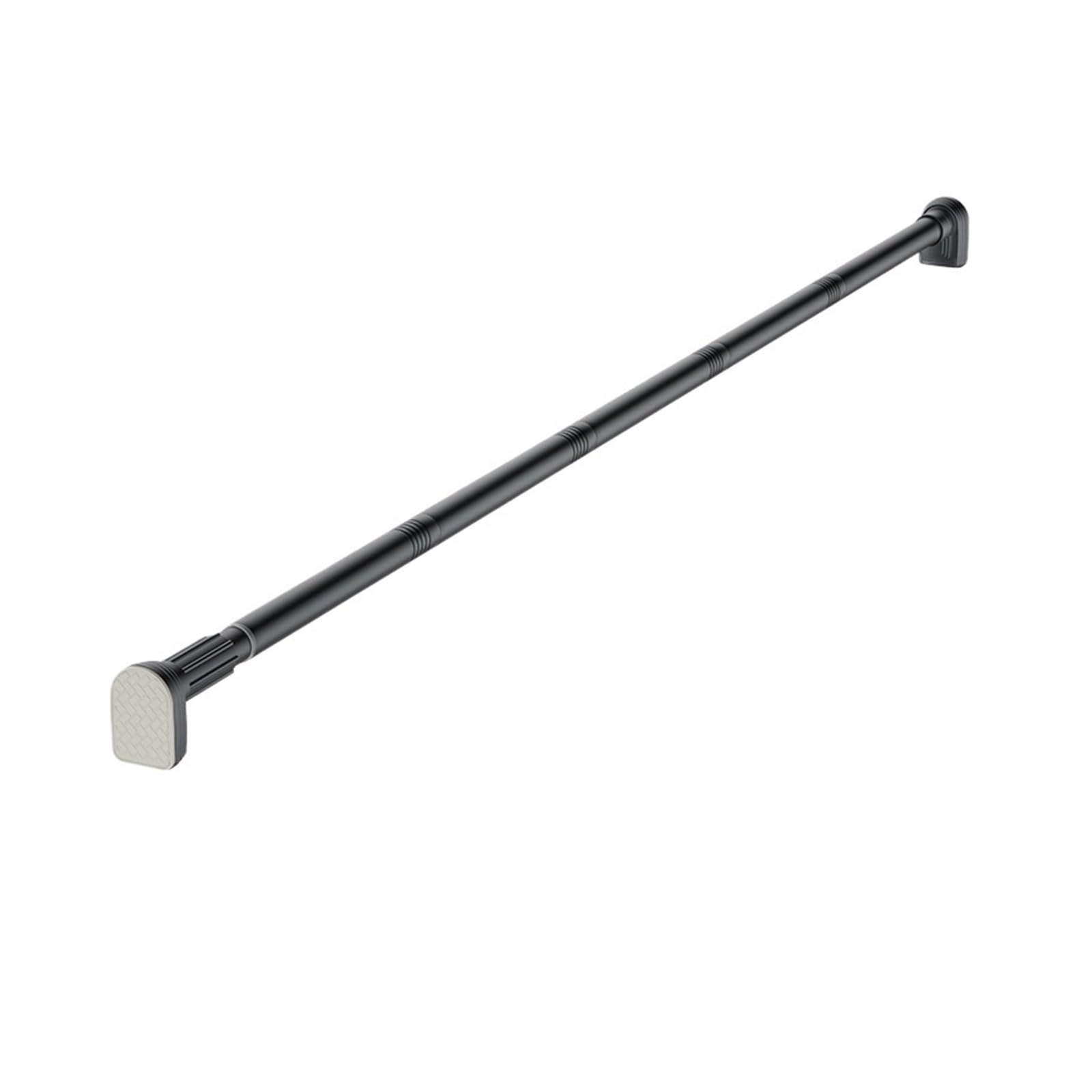 Adjustable Stainless Steel Shower Curtain Rod Clothes Drying Rack Telescopic Pole for Laundry Room Bathroom for Wardrobe and Cloakroom(Black185-200CM)