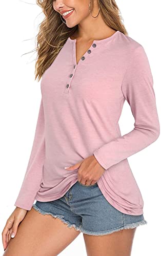 Image of Women's Regular Fit Pure Cotton Top - Elegant V-Neck with Mandarin Collar, Button-Front Design, Full Sleeves, Soft & Breathable Fabric for Stylish Casual Wear