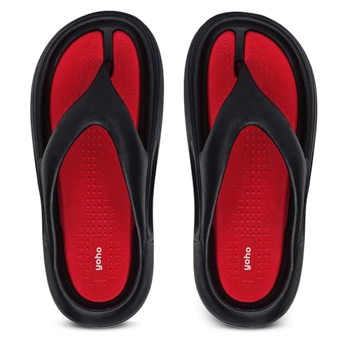 Image of YOHO Sponge Flip Flops for Men | Orthopedic Slippers & Mild Acupressure | Waterproof Monsoon Footwear | Dual Tone EVA Footbed