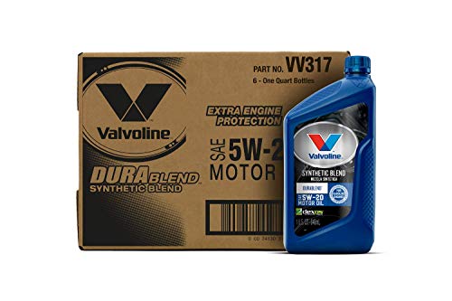 Valvoline DuraBlend SAE 5W-20 Synthetic Blend Motor Oil 1 QT, Case of 6