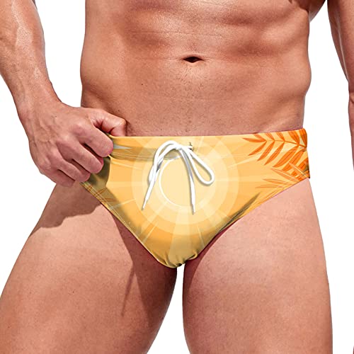 Bañador Slip Natación Hombre Estampado Náutico Traje de Baño Ajustado para Triatlones Sprint o Competencias de Salvamento Marítimo Profesional