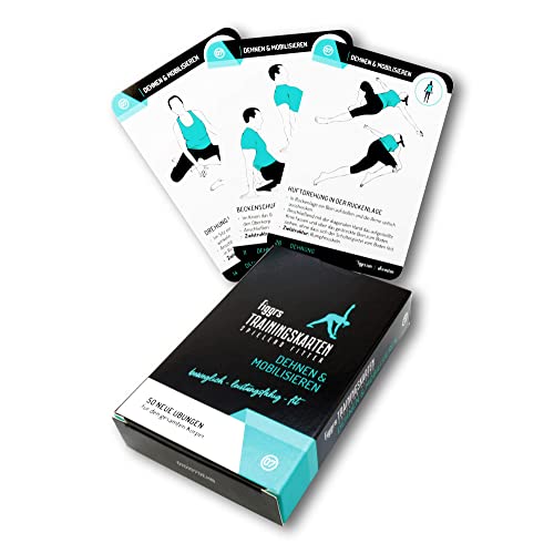 figgrs® Dehnen & Mobilisieren - 57 Trainingskarten mit 50 Fitnessübungen I mehr Beweglichkeit, Stretching ohne Gerät I Dehnübungen zuhause & überall I Von Anfänger bis Profi