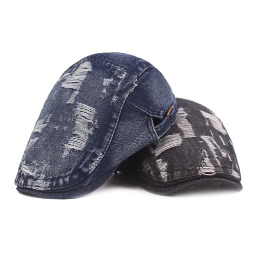 Image of Quanhaigou Men's Cotton Flat Ivy Gatsby Newsboy Driving Hat Adjustable Irish Cabbie Ivy Driving Hunting Cap