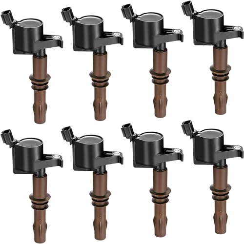 Image of BDFHYK Ignition Coil Pack DG521 Compatible with Ford F150 F250 F350 F450 Expedition Explorer Mustang Lincoln Mark LT Navigator Mercury Mountaineer 4.6L 5.4L 6.8L V8 V10 Ford Oem Coil Pack Set of 8