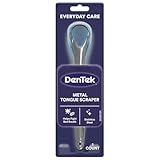 DenTek Metal Tongue Scraper for Better Oral Health – Removes Bacteria, Fights Bad Breath – 100% Stainless Steel, Dishwasher-Safe – Slim Design, Works Gently