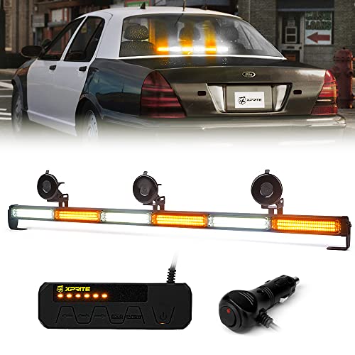 Barre LED COB orange et blanche 90cm pour balisage de véhicule de chantier