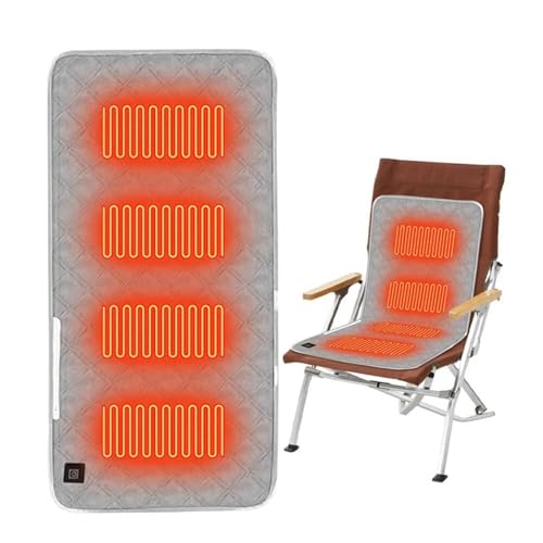 Cojín Calefactable For Silla, Recargable Por USB Funda De Asiento De Gran Superficie Calefactada, Almohadilla Térmica Terapéutica For Silla, Sofá, Sillón, Camping Y Viajes(Grey)