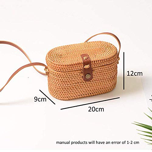 AMYPZN Handwoven Rattan Bag Handmade Bali Ata Straw Shoulder Bag Beach Summer Bag, Beige, Medium - Image 5
