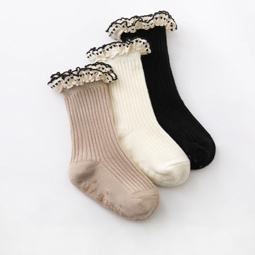 Colorful Childhood Baby Girls Frily Ruffles Socks Newborn Infants Toddlers Non-Slip Grip Ankle Socks2