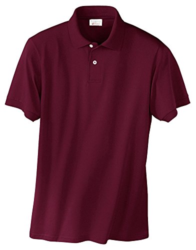 Hanes Adult Comfortblend Ecosmart Jersey Polo Shirt, Maroon, Large