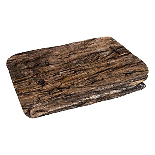 Couverture douce marron texture bois imprimée style vintage - 3