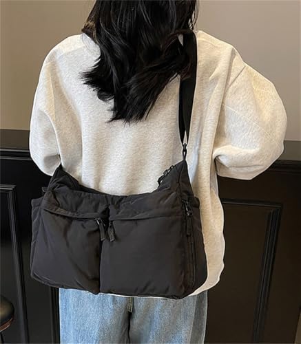 Puffer Tote Bag for Women Quilted Crossbody Bags for Women Multi-pocket Shoulder Bag Nylon Satchel Purse Gym Sports Travel2