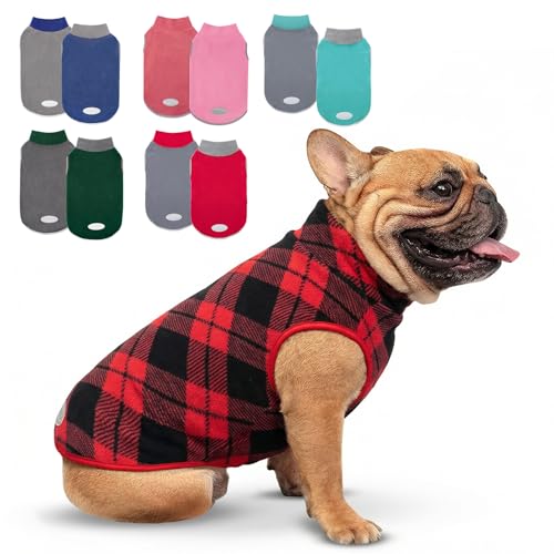 Image of cyeollo 2 Pack Fleece Dog Sweater Pullover Lightweight Reflective Jacket