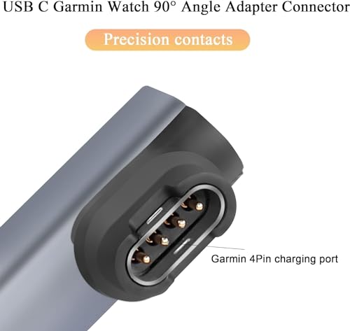 Image of Tobo USB C Watch 90 Angle Adapter Connector, Charging Head to Type C Female Right Angle Converter Coupler, Aluminum, for Smartwatch /Bracelet