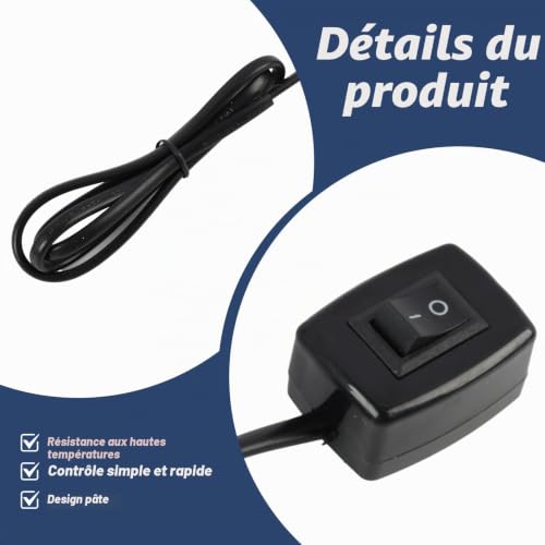 2 Pièces Interrupteurs à Bascule 12 V, Interrupteur Etanche On Off avec Câble de 75 cm, Interrupteurs Manuels 3A pour Éclairage Voiture, Accessoires Électroniques, Tension 12V/24V avec Dos Autocollant – vue 3