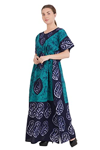 Image of Onekbhalo Women's Cotton Floral Kaftan Nighty Maxi Gown (OK Free Size)