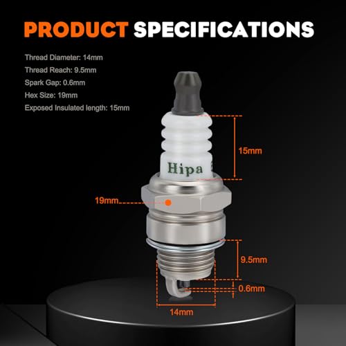 Image of Hipa BPMR7A Spark Plug for NGK 6703 Champion RCJ6Y RCJ7Y Copper (4 Pack)
