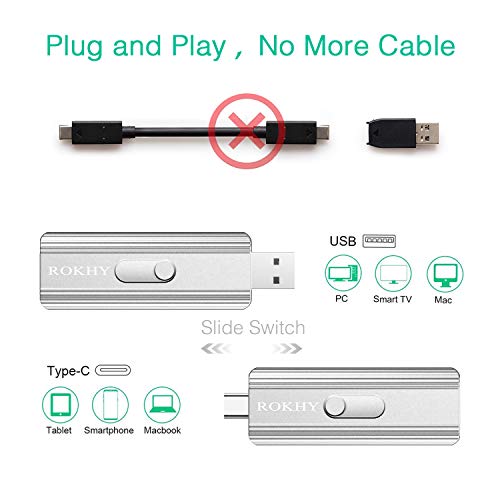 Image of 500GB Extreme Portable Mini External SSD USB Type C 2 in 1 Solid State Flash Drive Up to 550MB /s NAND Flash for Android Smartphone Computer, MacBook, Chromebook Pixel - 500GB