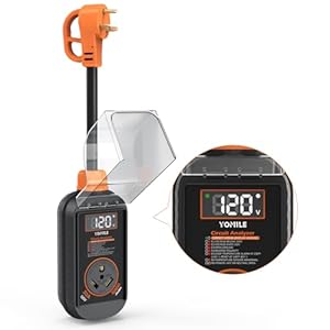 Smart RV Surge Protector, 30 Amp 10800 Joules RV Circuit Analyzer Full Protection, IP67 Waterproof RV Adapter Plug for Camper