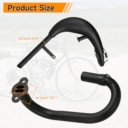Image of FVRITO Motorized Bike Expansion Chamber Exhaust Pipe Muffler Adjustable Kit Compatible with YD100 BT100 Zeda80 YZ80 49cc 50cc 66cc 80cc 2-Stroke Engines Gas Motorized Bicycle Motor Bike with Springs
