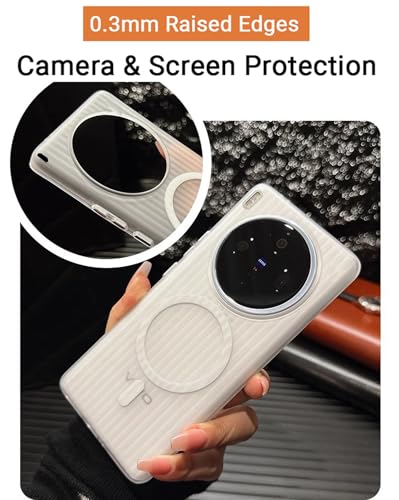 Image of Kapa Wave Magnetic Frosted Grip Back Cover for Vivo X300 5G | [MagSafe Compatible] Wireless Charging, Slim, Metal Buttons Matte Finish Back Case (White)