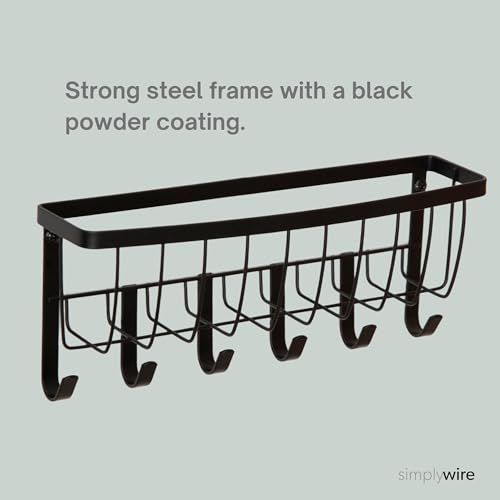 simplywire – Letter and Key Holder - Wall Mounted – 6 Hooks - Matt Black - Cosy Home Interiors simplywire – Letter and Key Holder - Wall Mounted – 6 Hooks - Matt Black - Image 6