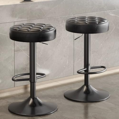 Tabourets de bar pivotants et réglables par lot de 2 pour îlot de cuisine style rond dos nu