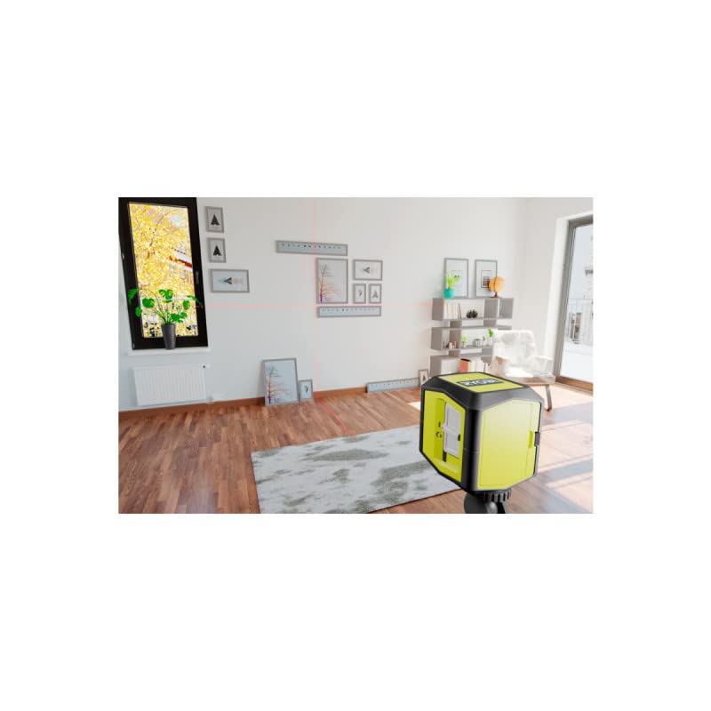 Pack RYOBI Laser Croix Rouge - 10m de porté - 0,5mm de précision - RBCLLR1 - Canne télescopique - 320cm - RBCLTP1