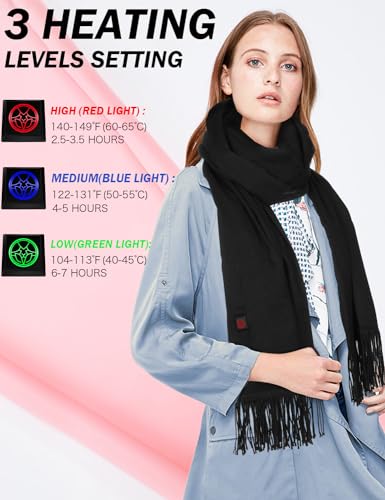 Lionrose Heated Scarf for Women - Men Electric Heating Neck Scarf with Rechargeable 5000mAh Battery Warm Arthritis in Winter2